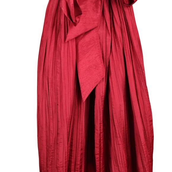 American Doll Girls Red Velvet Floral Waist Holiday Dress Size 8 - Picture 6 of 8